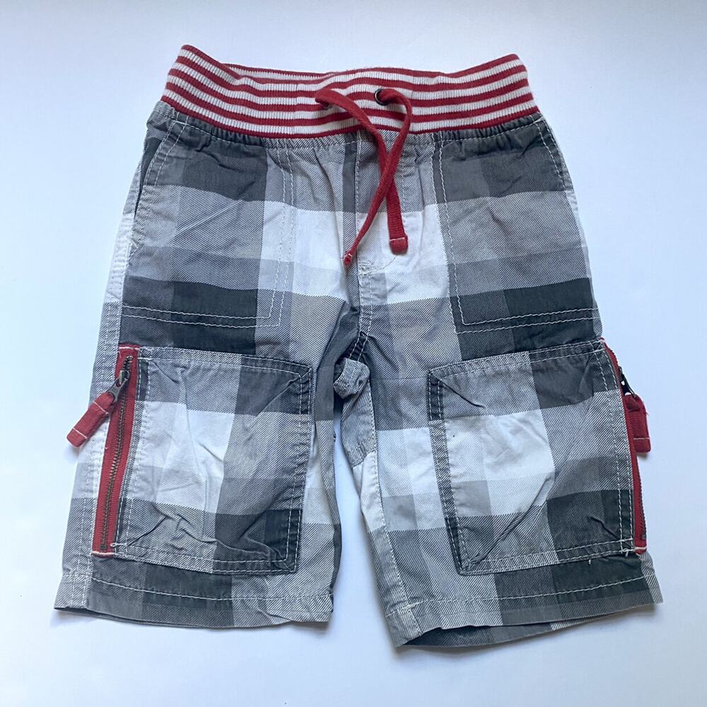 Mini Boden Black & White Plaid Shorts